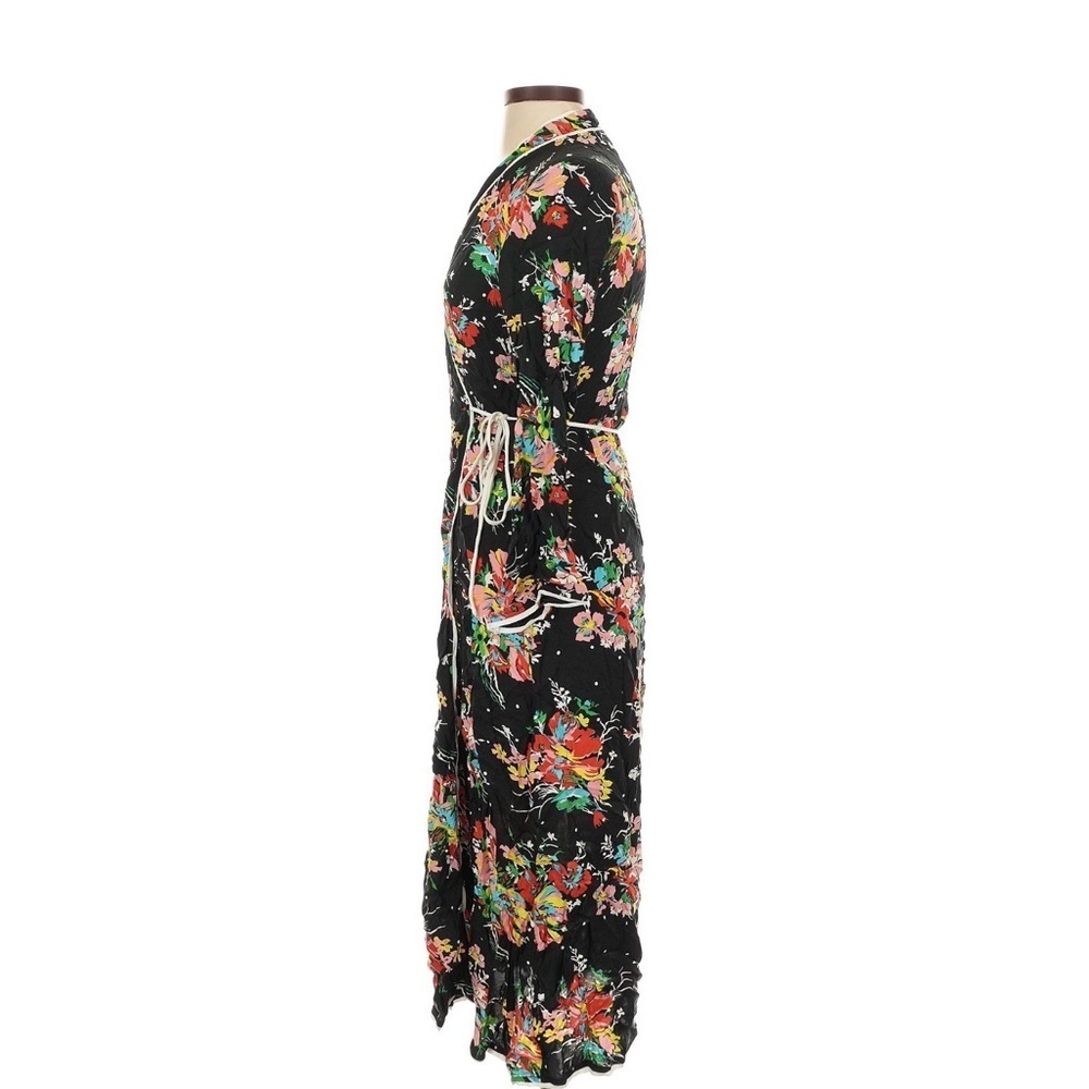 Rixo London Cindy Floral Printed Crepe Wrap Midi Dress Small - Picture 5 of 9